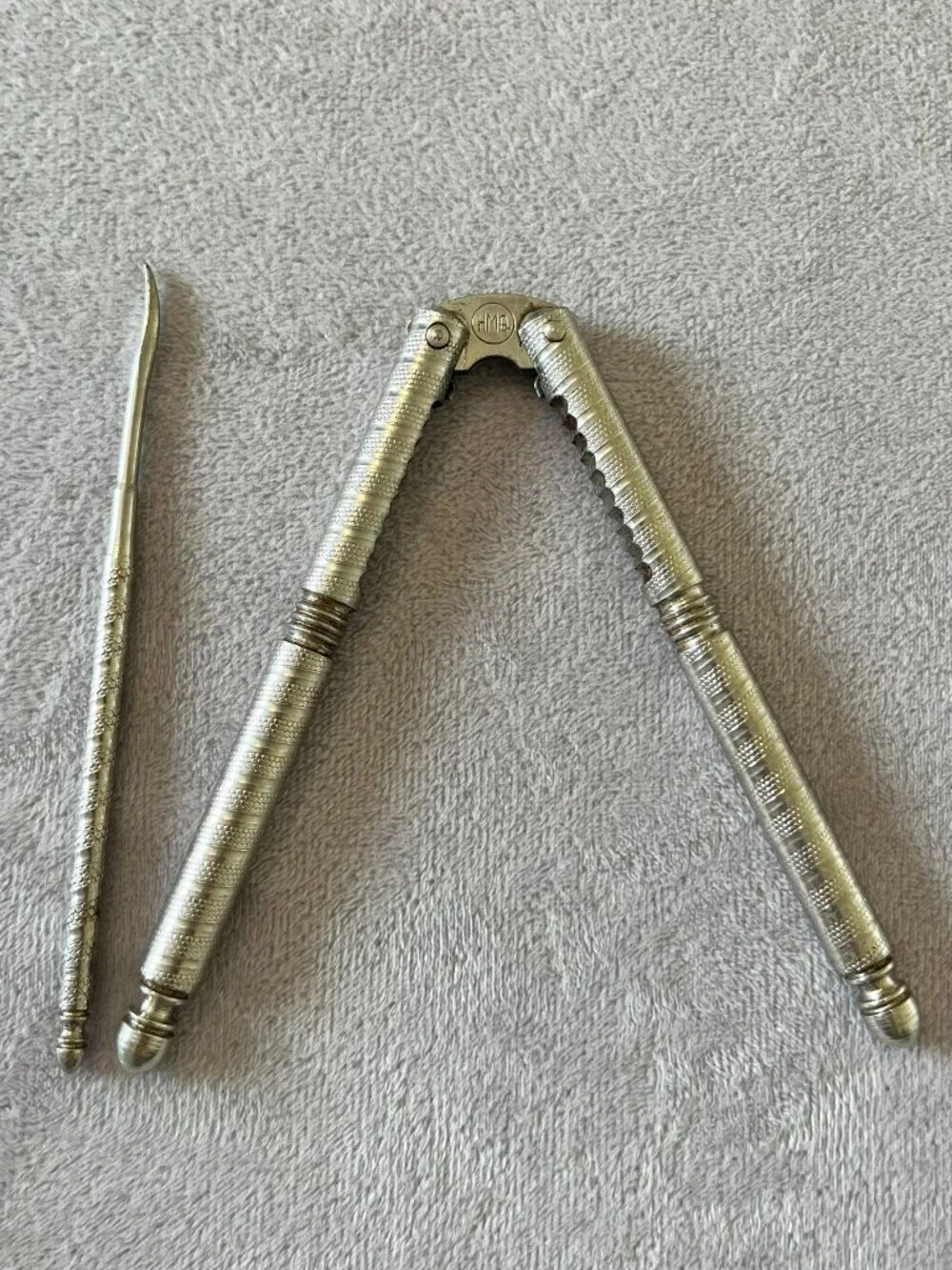 Vintage H M Quackenbush 5” Metal Nutcracker Tool With Nut Pick Set of 2